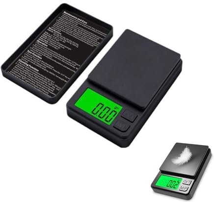 Feinwaage, Präzisionswaage 0.01 g/1000 g, Feinwaage mit Lcd-Anzeige, Digitale Küchenwaage 0.01g Genau, für Lebensmittel, Schmuck, Medizin, Labor, Kaffee(Ohne Batterien)