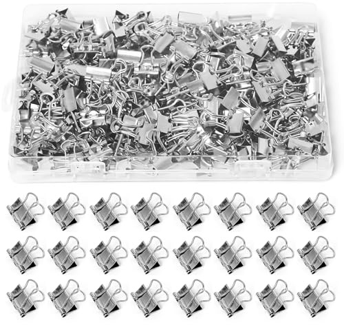 Sxutop 200 Pieces 15 mm Clips de Carpeta Plata Versátiles Pinzas de Metal para Archivos Clip de Plegable Pinzas para Documentos Pinza Papel Metalica para Artículos Domésticos, Material de Oficina