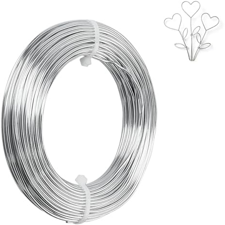 Tråd för pyssel, pysseltråd 2 mm x 30 m, smyckestråd silver, aluminiumtråd, flexibel pysseltråd, silver för kranstillverkning, smycketillverkning, modelltillverkning, gör-det-själv hantverk