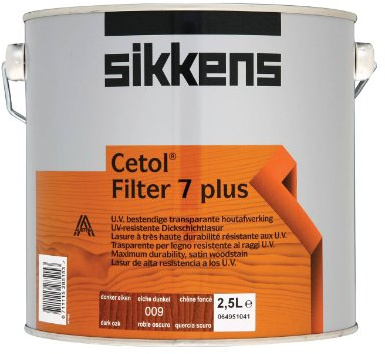 Sikkens Cetol Filter 7 Plus Translucent Woodstain Dark Oak 5 Litre, Solvent Based for Exterior use and Hardwood Joinery