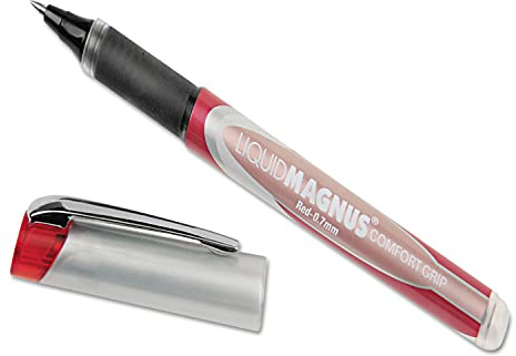 AbilityOne - Liquid Magnus Comfort Grip Roller Ball Pen - 0.7mm, Red Ink 7520-01-587-7781, 7520-01-587-7781
