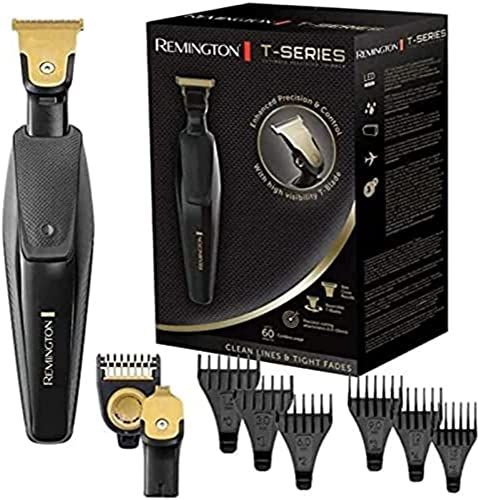 Remingotn Regolabarba Uomo - 2 lame rivestite in titanio: 30 mm e 7 mm - Rifinitore di precisione a T, 6 pettini di estensione + pettine di fissaggio regolabile, 100% impermeabile, regolabarba, MB7000