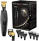 Remington Barttrimmer T-Präzisionstrimmer Lithium mit perfekten Trimmwinkel (2 titanbeschichtete Klingen: 30mm&7mm, 6 Autsteckkämme+Verstellbarer Aufsteckkamm, 100% Wasserdicht) Bartschneider, MB7000