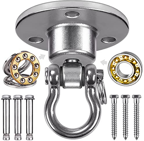 BeneLabel Crochet de BalançOire, Attache Kit Suspension Crochet Plafond pour Hamac Pivotant 360, Support Montage Poutre Murale pour Sac Frappe/Corde Yoga/Cerceau Aérien/Kit Suspension Bois/Béton