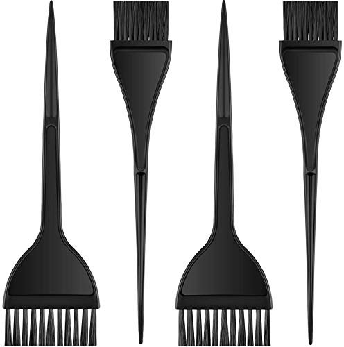 4 Pieces Black Hair Colour Brush Hair Dye Coloring Brush for DIY Hair Coloring Salon Hair Dyeing
