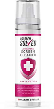 Problem Solved - Screen Cleaner Anti Bacterial Spray for Monitor TV Tablet Laptop Smartphone - 100ml