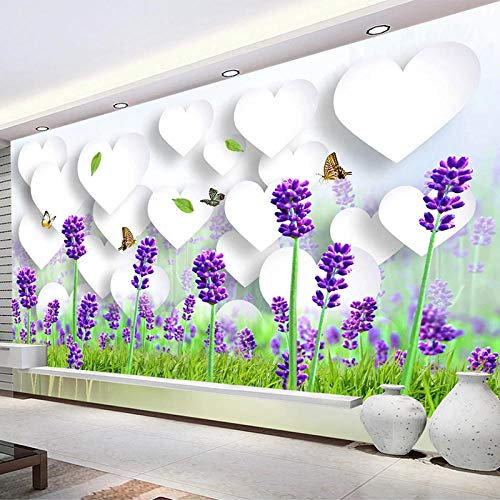 YXTSmurals Fototapete 3D Effekt Lila Mode Pflanzen Blumen Vlies Tapeten Wandtapete Xxl Moderne Wanddeko Design Wand Dekoration Wohnzimmer Schlafzimmer Büro