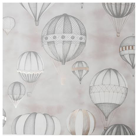 Sublime Balloon Fiesta Grey and Rose Gold Wallpaper
