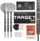 TARGET Darts Ares 23G 80% Tungsten Steel Tip Darts Set - 6 Pro Grip Shafts - 9 Pro Ultra Flights - Dart Wallet Bundle