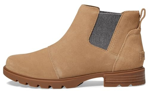 SOREL Women's Emelie lll Chelsea Waterproof Boot - Dusty Tan, Gum 10 - 8.5