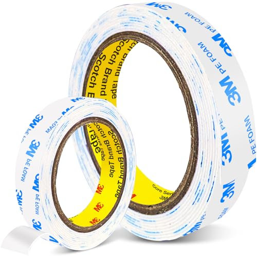 FOLAI Ruban adhésif double face 3M - Extra fort - Imperméable - En mousse PE - Ruban adhésif double face - Pas de perçage - Pour mur et bandes LED, voiture, maison, bureau et objets de fixation