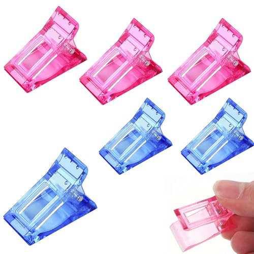 6 Clip Trasparente per Unghie, Mollette, Polygel, Pinze per la Ricostruzione, Punte per la Costruzione Rapida