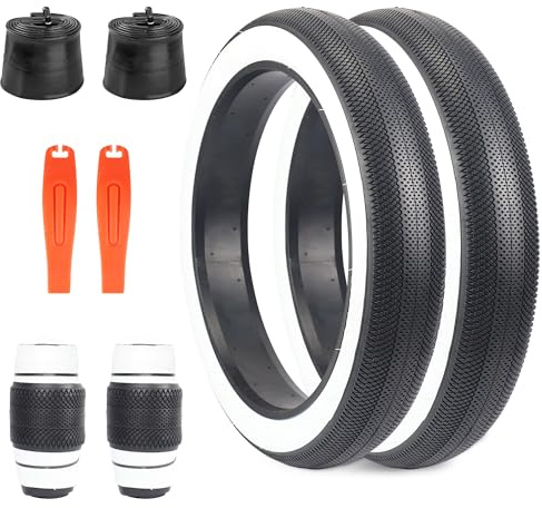 ZUKKA Pack de 2 neumáticos para bicicleta eléctrica de 26 pulgadas Heavy Duty plegables, neumáticos gruesos para bicicleta 26x4.0, cubierta de bicicleta Fat y pack de 2 cámaras de 26 pulgadas 26x4.0