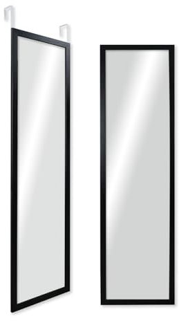 CHELY INTERMARKET MOD19300 Espejo De Puerta Cuerpo Entero Negro Estilo Moderno Minimalista 30x120cm Ideal para Vestidor Entrada Diseño Vertical con Kit De Colgar Montaje Fácil Madera Ingenieria