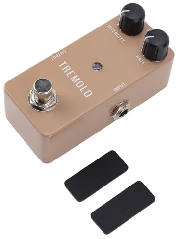 E -Gitarre Tremolo Pedal True Bypass Eineffekt Pedal 1 Hz 25 Hz Geschwindigkeitsbereich DC 9V für Elektrikguitarren Bässe Aluminiumlegierung ABS 4,9 x 4,6 x 9,2 cm