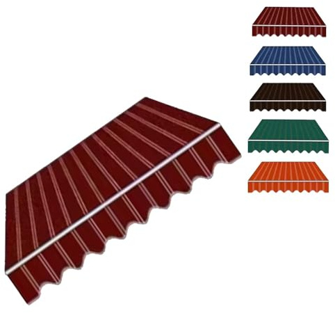 Tenda da sole retrattile in tessuto 200 x 150 cm, baldacchino di ricambio impermeabile per tende a braccio articolato, bordeaux, 500 x 400 cm, materiale di copertura resistente per tende