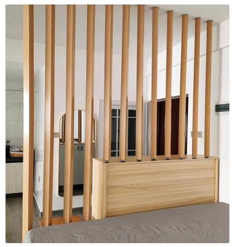 Separador de Ambientes， Separadores Lamas Ajustable/Mampara de Privacidad Separación de Espacios Postes Columnas ，Partición de Postes de Pared de Suelo a Techo(6root,190cm/74.8in/6.23ft)