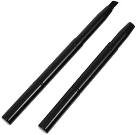 DECOMELODY 2 pièces Pinceaux Sourcils Double Embout Rétractables Brosse à Paupières et Sourcils Inclinée Set Maquillage Portable pour Femme