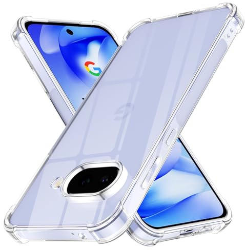 Pnakqil Coque pour Google Pixel 9a,Transparente Anti-Jaunissement Telephone Case Mince Étui,Antichoc Anti-Rayures Souple TPU Bumper Protection Housse pour Google Pixel 9a 6.3 Pouces