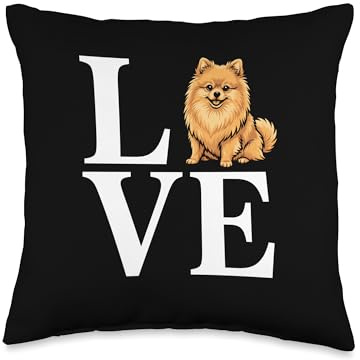 Pomeranian Lover Cute Pom Owner Breeder Love Dog Sign Throw Pillow