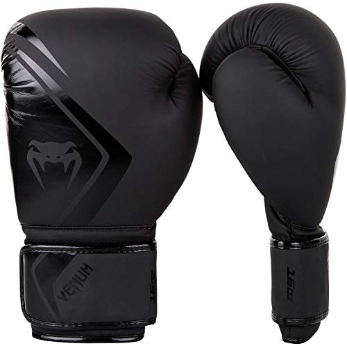 Venum Contender 2.0 Boxhandschuhe, Unisex, Erwachsene, Schwarz/Schwarz, 340 g