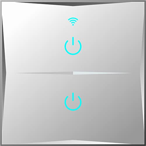 Smart Lichtschalter 2 Fach Weiß WLAN APP Touch Google Home Amazon Alexa HL02-11 (1)