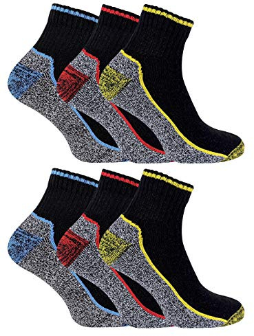 Sock Snob 3 6 12 Pares Calcetines de Bambu Cortos per Trabajo | Calcetas de Work Tobilleros con Puntera Reforzada (39-45, 6 pares)