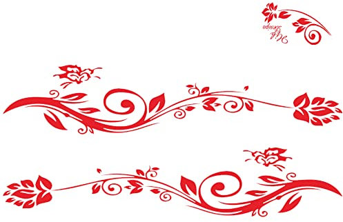 LSGGTIM Lot de 3 autocollants pour voiture avec motif papillon, fleur de moteur, autocollant de tatouage, carrosserie, seuil latéral, vitre arrière, autocollant de tuning pour voiture, SUV, camion