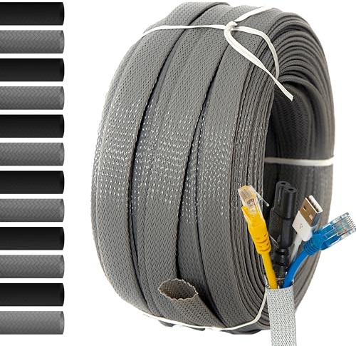 MarketConnect® Guaina Cavi Espandibile Ø 40mm, L 50mt • Raccogli, Proteggi e Nascondi Cavi • GRIGIO • INDUSTRIALE STANDARD