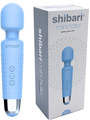 Shibari Mini Halo Vibrator, Wand Massager, Cordless, Quiet, High Power & Waterproof, Vibration Clitoris Stimulation, Adult Sex Toys, Personal Vibe for Women (Soft Blue)