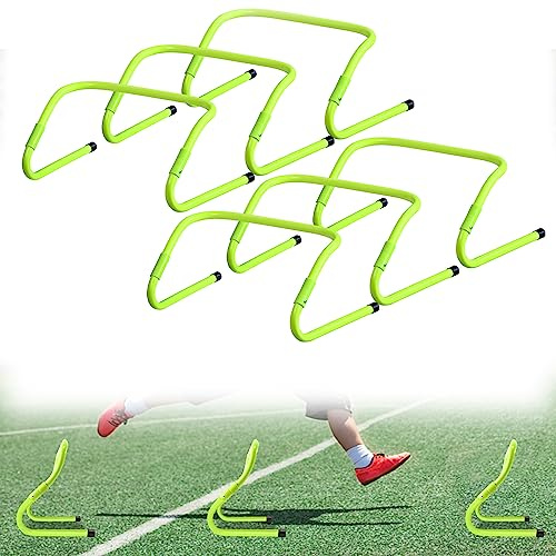 JOIEYOU Hastighet agility hinder för träning koordinationshättar set om 6 träningshinder höjd justerbar smidighet träningshundar fotboll hinder set