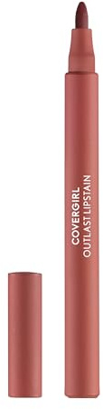 Covergirl Outlast Lipstain, 65 Natural Blush, Smooth Application, Precise Pen-Like Tip, Transfer-Proof, Satin Stained Finish, Vegan Formula, 0.06oz