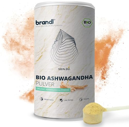 brandl® Ashwagandha Pulver Bio | 500g reines Ashwaganda in Deutschland abgefüllt | Premium Ashwagandha Bio