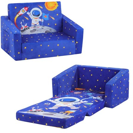 decalsweet Sofás plegables para niños, sofá convertible 2 en 1, sofá cama abatible para niños pequeños