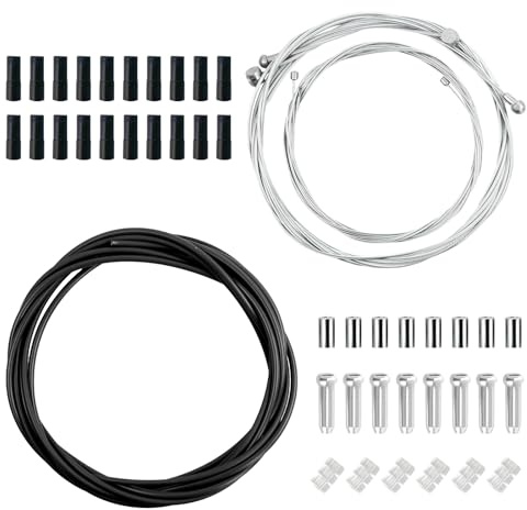 Cavo Freno Bicicletta Universale 2.5M, Guaina per Cavi Cambio Bici 2M, 1.1/1.7M Filo Freno Anteriore Posteriore, 1.55/2.1M Cavo Deragliatore, Kit Guaina Freni per Bici da Montagna da Strada (Nero)