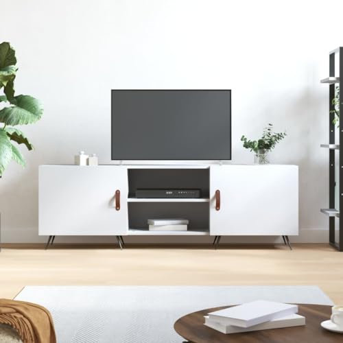 Homgoday TV-ställ konstruerat trä vit 150 x 30 x 50 cm, TV-ställ vardagsrum matsal soffbord TV musikutrustning garderob TV-möbler TV-möbler Type5
