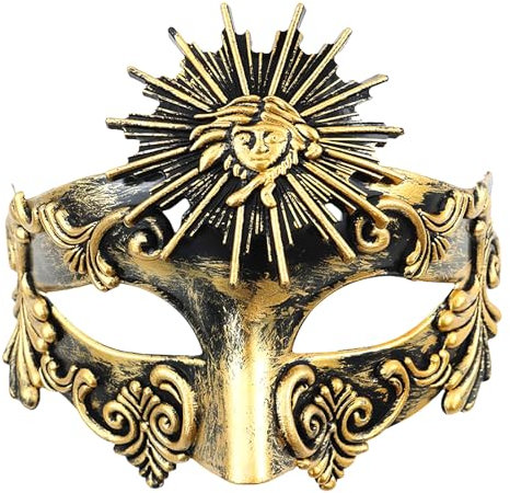 Masque de dieu du soleil romain Steampunk Phantom Masquerade Cosplay Demi-visage en plastique Hommes Femmes Punk Carnaval Halloween Props Masque de danse