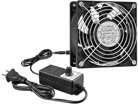 Homirty Ventilator mit Geschwindigkeitsregelung, 12V bürstenloser PC-Lüfter