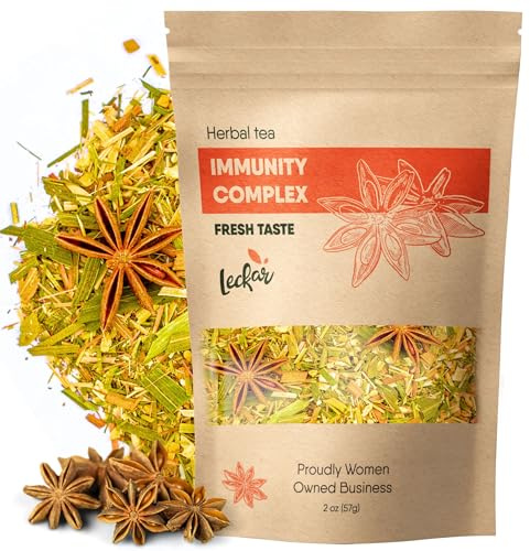 Herbal Tea with Lemongrass, Ginger, Fenugreek, Star Anise, Turmeric, Caffeine Free, Immunity Care Blend