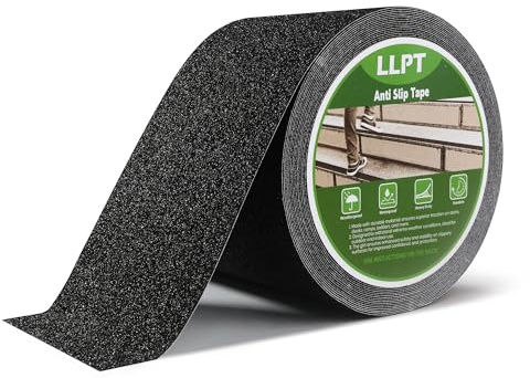 LLPT Anti Slip Tape 101mm x 11m Heavy Duty Grip Tape Black | Non Slip Traction Strips for Stairs Waterproof Outdoor Indoor Stair Steps Boats Ramp Staircase Tread