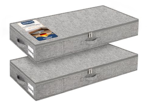 mepure Unterbett Aufbewahrungsbox 10cm Hoch, Ultraflach 85×40×10cm, 2pcs
