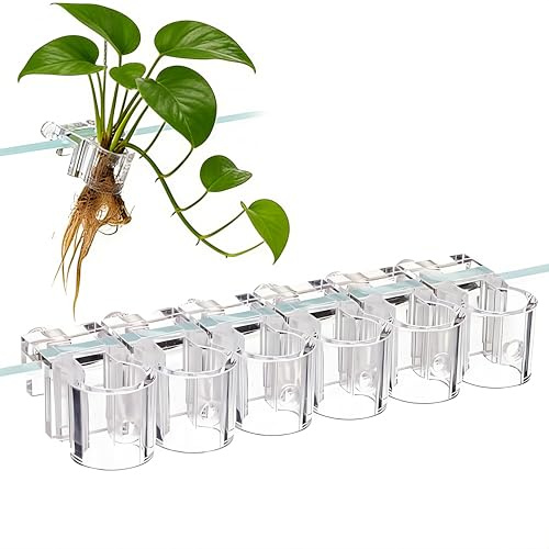 6 Piezas Soporte para Plantas de Acuario, Soporte para Plantas de Pecera, Transparentes para Decoración de Cultivo de Acuarios, Fácil Instalación, Ideal para Acuarios y Cultivo Hidropónico