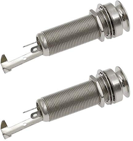 Hordion 2Pcs 1/4 Stereo Mono End Pin Output Jack Socket for Acoustic Guitar Bass