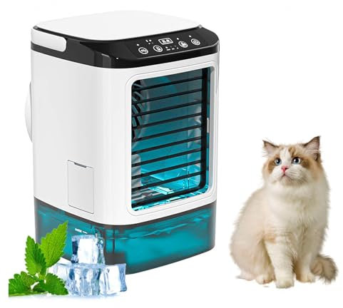 HBDSMLPL avec Glacière Rafraichisseur d'air Silencieux, Climatiseur sans Conduit avec Réservoir d'eau De 900 ML Clim Caravane Air Cooler Fan