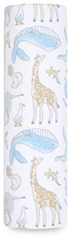 aden + anais™ Essentials - Telo avvolgente per neonati e bambini, 100% cotone, 112 x 112 cm, motivo: storia naturale