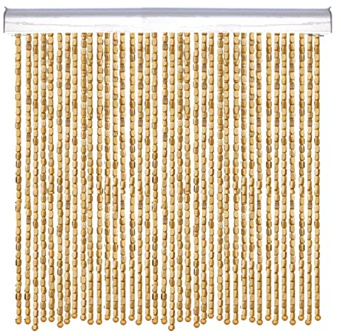 Perlenvorhang für Türen,Hängender Dekorative Türvorhänge Panel,Bambusvorhang Holz Perlen Fadenvorhang,Natur Bambus Türvorhang,für Schlafzimmer Wohnzimmer Balkontür,Anpassbare (70 strands 70x200cm)