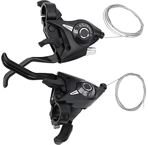 Schalthebel Fahrrad 3x7 Kombination aus Schalthebel Schalthebel 7 Fach Gangschaltung Fahrrad Schalthebel Bremshebel 3 Gang Schalthebel Schalt Bremshebel für Moutain Bike Rennrad Radfahren 1 Paar