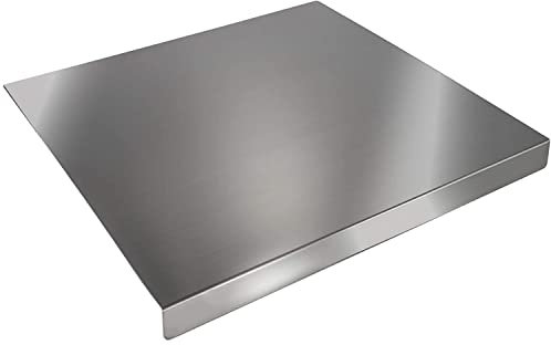 ZeroInox Tabla de cortar profesional de acero inoxidable (todos los tamaños), 60 cm, encimera, cocina, grado alimenticio, para amasar, pizza, antideslizante, 40 x 55 x 3 cm