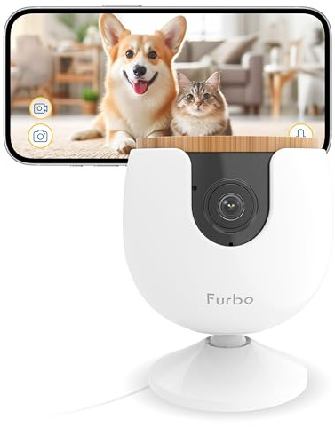 Furbo Mini Pet Camera w/App (No Subscription Required) Smart Monitor for Dogs & Cats, Wall Mountable, 1080p HD, 2-Way Audio & Colour Night Vision, Barking & Meowing Alerts, WiFi Indoor Home Security