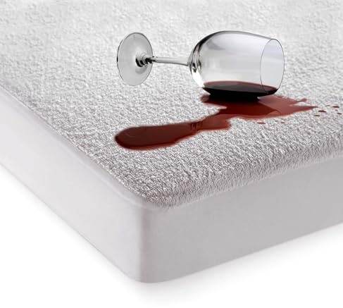 Waterproof Mattress Protector 100% Terry Top Cotton - Single (92X190) Fits up to 35 cm Extra Deep Fitted Bed Sheet Topper Cover Breathable Non Noisy Anti Bacterial Material